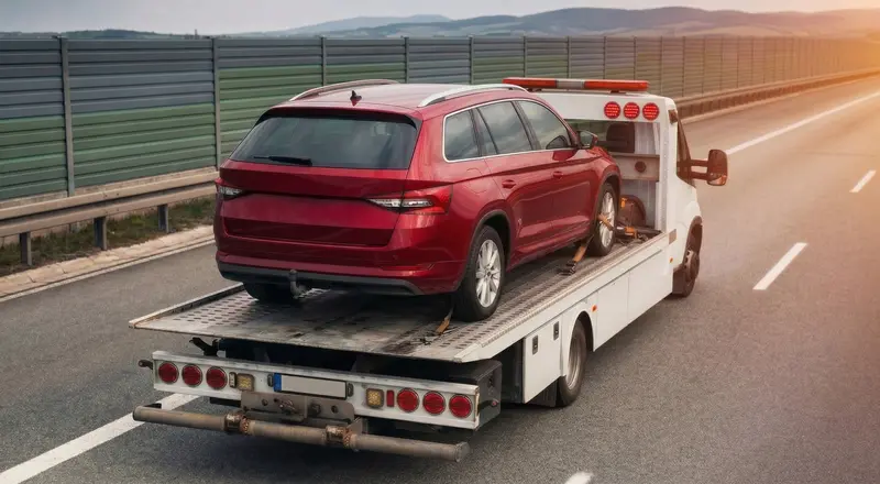 Guincho para carros em Cubatão – carro sendo carregado em plataforma